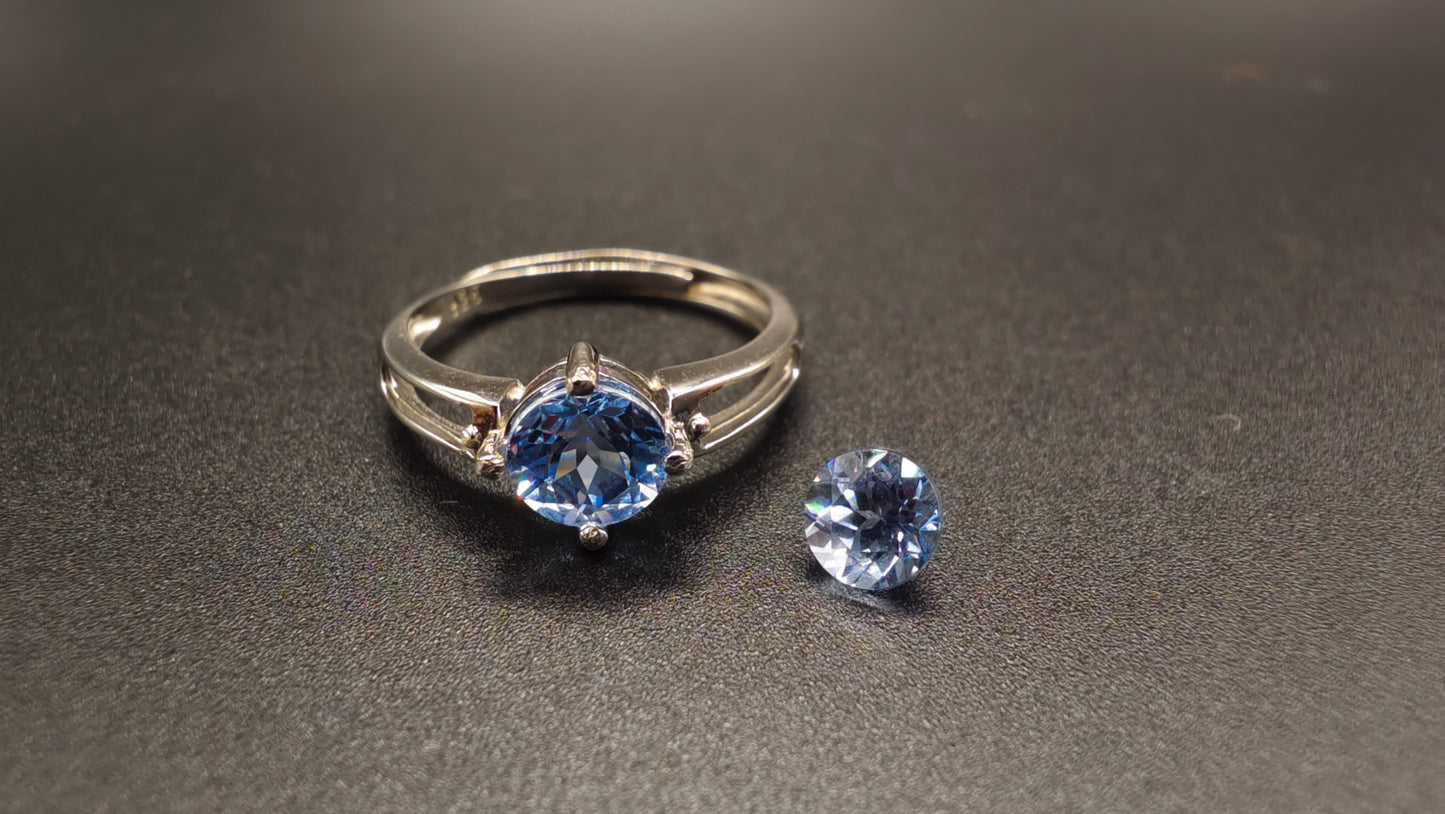 Чрезвычайно редкие лабораторные искусственные кольца с лазерным кристаллом и синей шпинелью — используются в нацеливании военных ракет — Кольца регулируемого размера